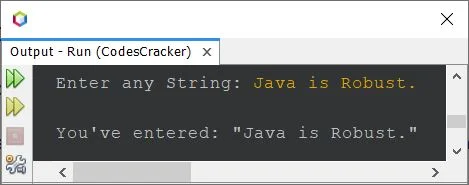 java code to print string