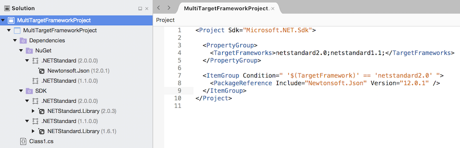 Conditional PackageReferences restored in Solution window Conditional PackageReferences restored in Solution window