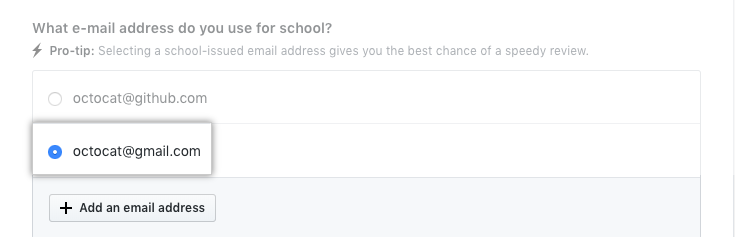 Select the email address