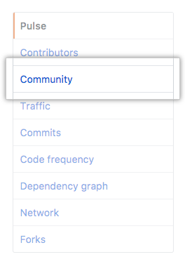 Community in left sidebar
