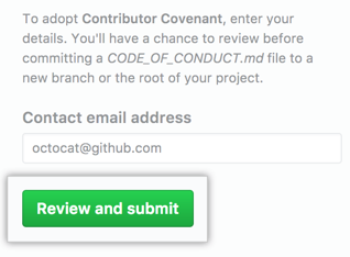 Review and submit code of conduct to project