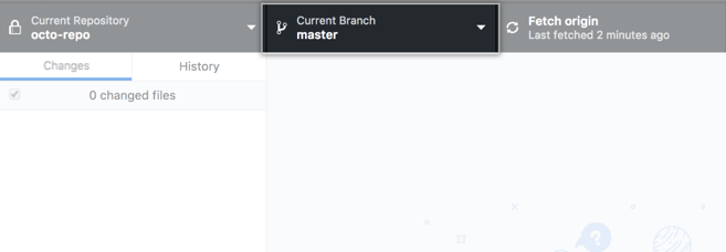 Current Branch drop-down menu