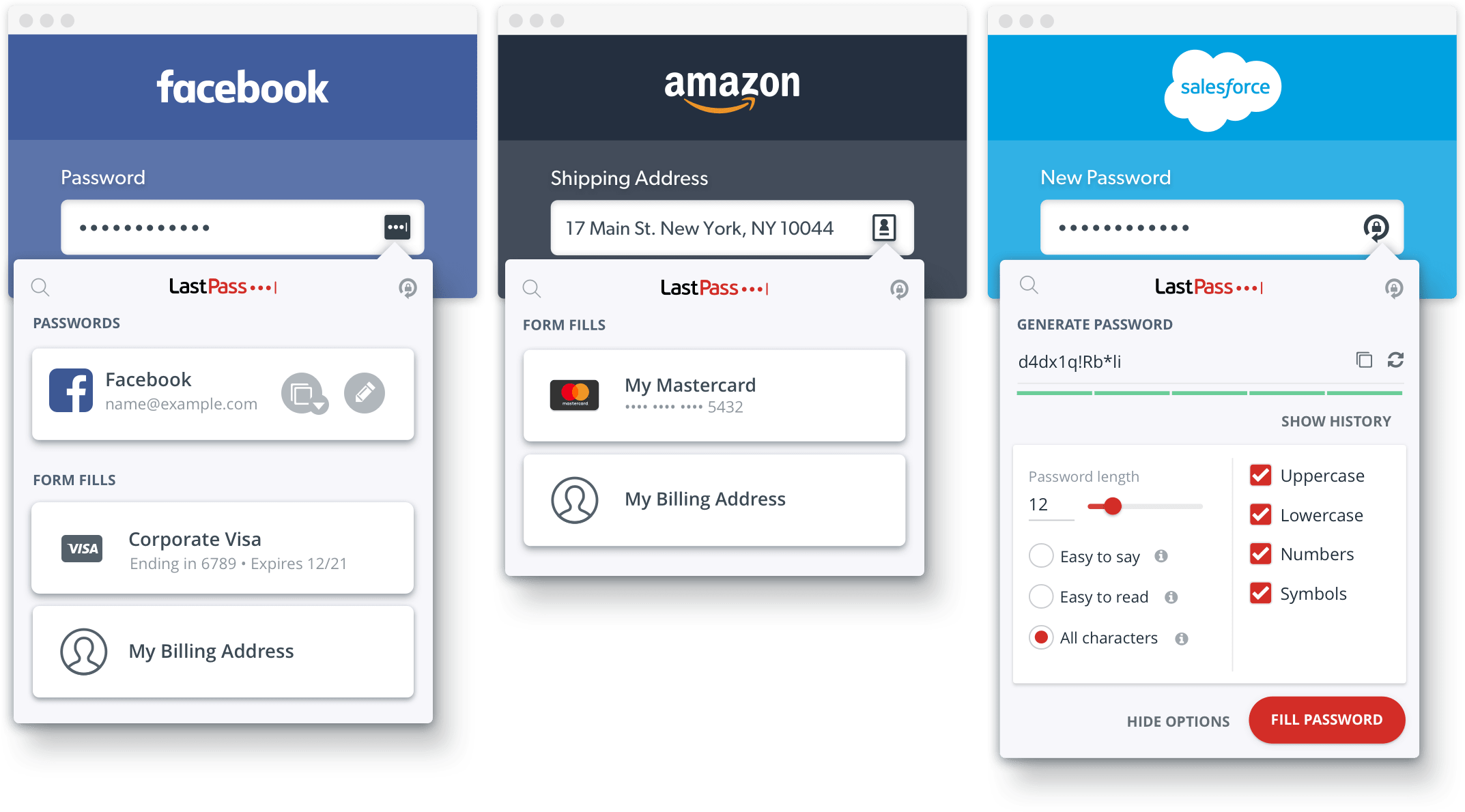 LastPass fills logins forms generate strong secure passwords 