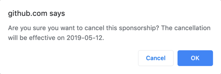 Cancellation confirmation box