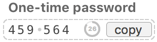 Copying the two-factor-authentication code from 1Password
