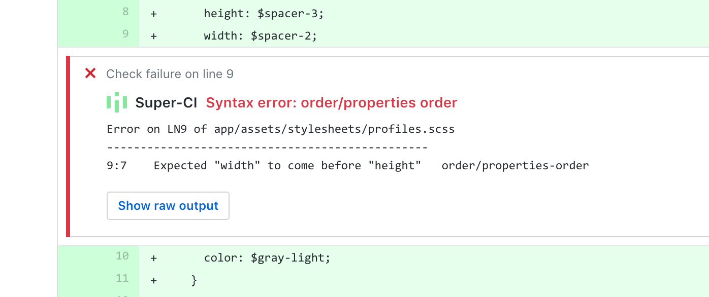 Check run annotation