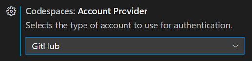 Setting the Account Provider to GitHub