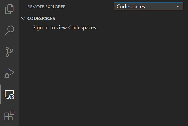Signing in to view Codespaces