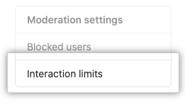 "Interaction limits" tab in the user settings sidebar