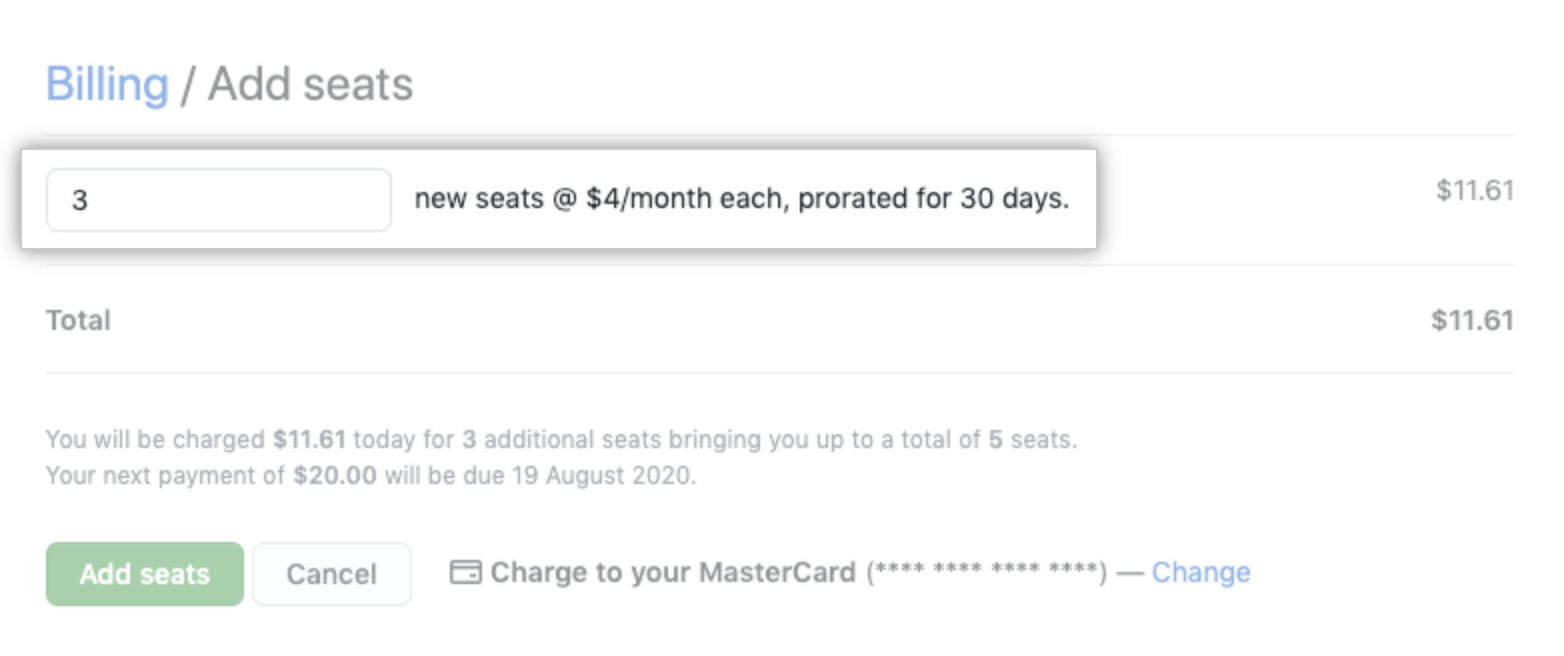 Add seats input