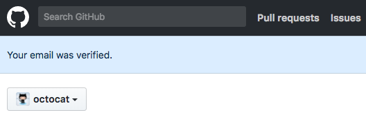 Banner confirmando que seu e-mail foi verificado