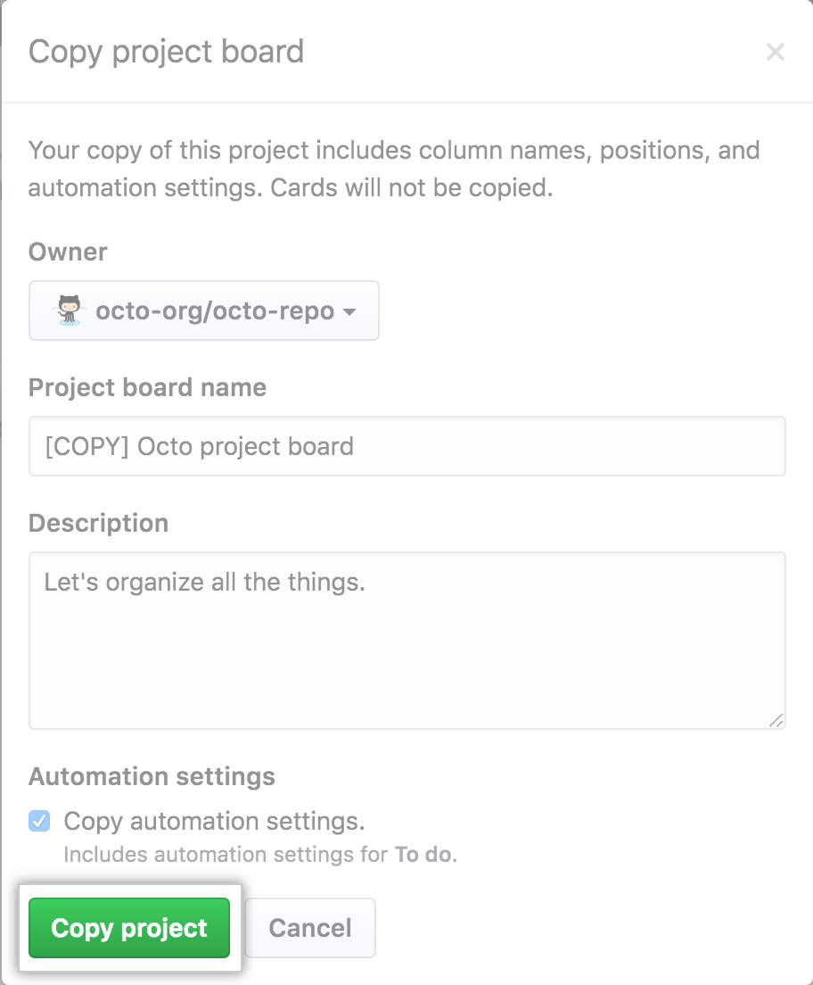 Confirm Copy button