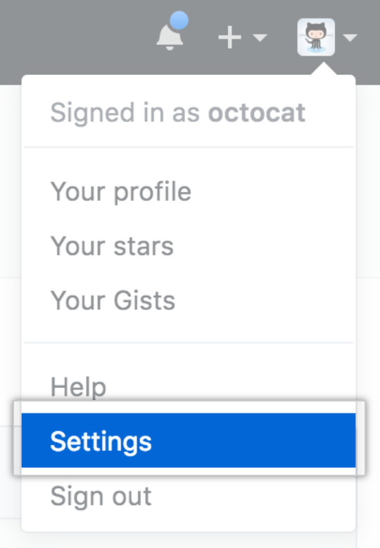 Symbol „Settings" (Einstellungen) auf der Benutzerleiste