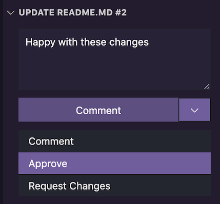 Option to open PR in a codespace