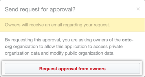 Botão Request approval (Solicitar aprovação)