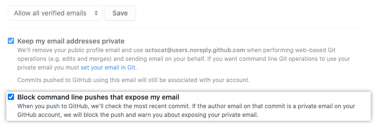 Option to block command line pushes that expose your emails