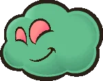 Sprite of a Poison Puff from Paper Mario: The Thousand-Year Door.