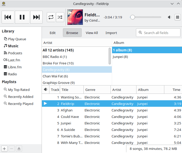Screenshot of Rhythmbox