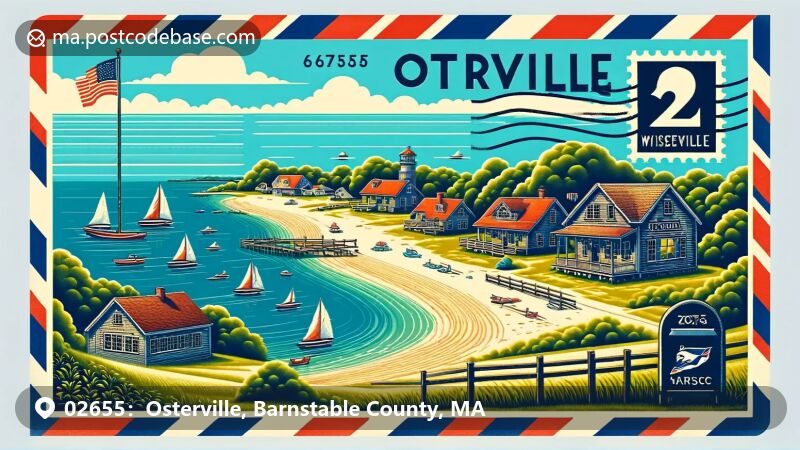 Osterville, MA illustration, Cape Cod, Osterville Village Store and Wianno Club.